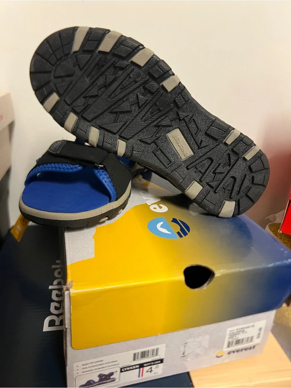 Size 4 Boys Blue Adjustable Sandals